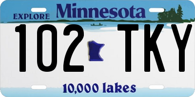 MN license plate 102TKY