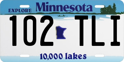 MN license plate 102TLI