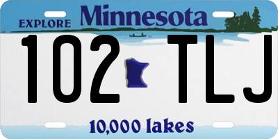 MN license plate 102TLJ