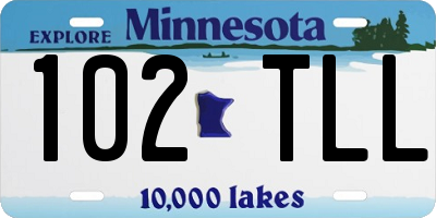 MN license plate 102TLL