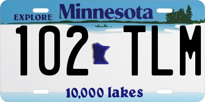 MN license plate 102TLM