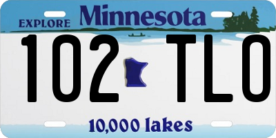 MN license plate 102TLO