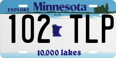 MN license plate 102TLP