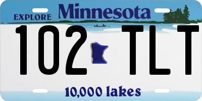 MN license plate 102TLT