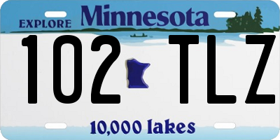 MN license plate 102TLZ