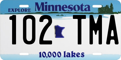 MN license plate 102TMA