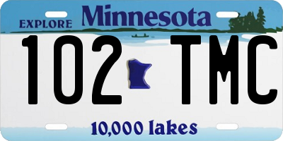 MN license plate 102TMC