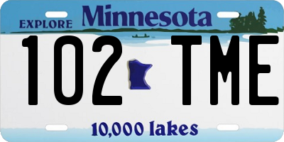 MN license plate 102TME