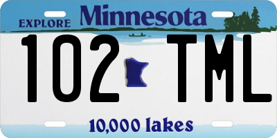 MN license plate 102TML