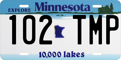 MN license plate 102TMP