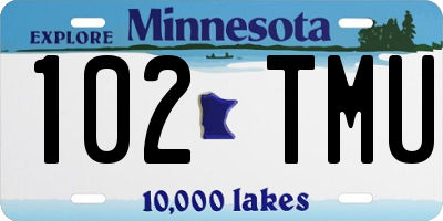 MN license plate 102TMU