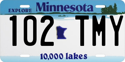 MN license plate 102TMY