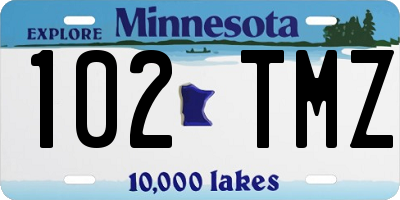 MN license plate 102TMZ