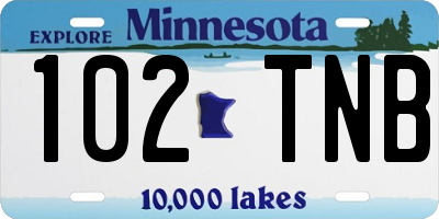MN license plate 102TNB