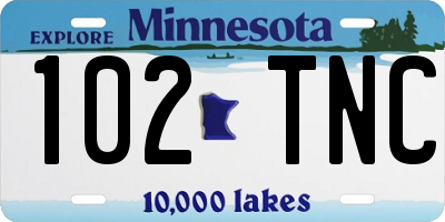 MN license plate 102TNC