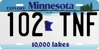 MN license plate 102TNF