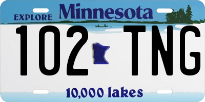 MN license plate 102TNG