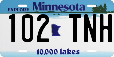 MN license plate 102TNH
