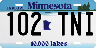 MN license plate 102TNI