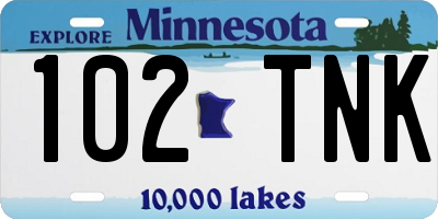 MN license plate 102TNK