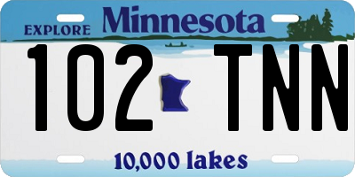 MN license plate 102TNN