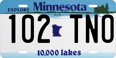 MN license plate 102TNO