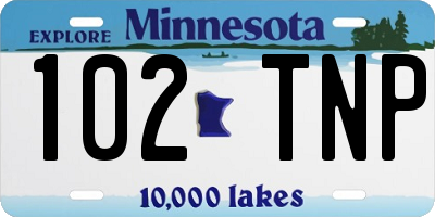 MN license plate 102TNP