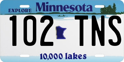 MN license plate 102TNS
