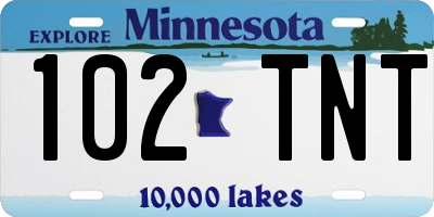 MN license plate 102TNT