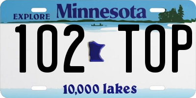 MN license plate 102TOP