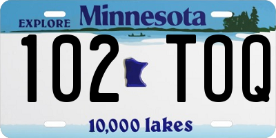 MN license plate 102TOQ