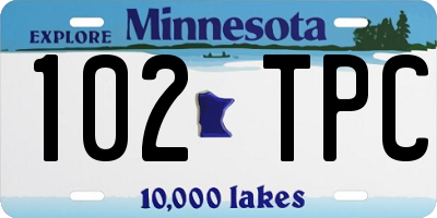 MN license plate 102TPC