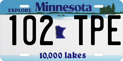 MN license plate 102TPE