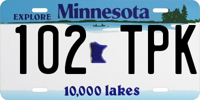 MN license plate 102TPK