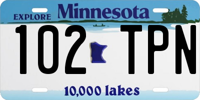 MN license plate 102TPN