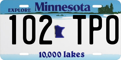 MN license plate 102TPO