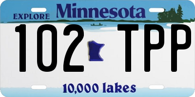 MN license plate 102TPP