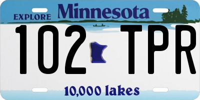 MN license plate 102TPR
