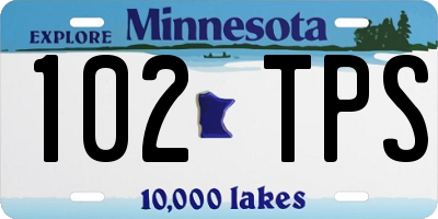 MN license plate 102TPS