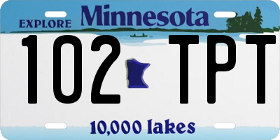 MN license plate 102TPT