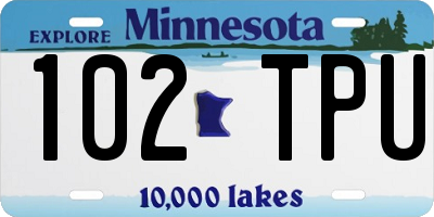 MN license plate 102TPU
