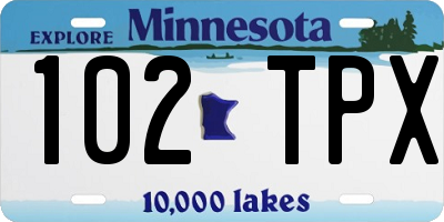 MN license plate 102TPX