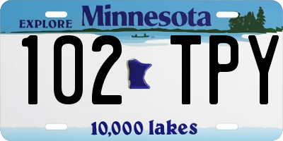 MN license plate 102TPY