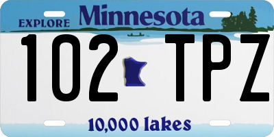 MN license plate 102TPZ