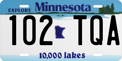 MN license plate 102TQA