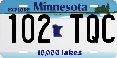 MN license plate 102TQC