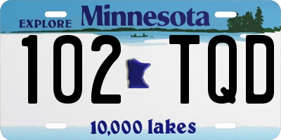 MN license plate 102TQD