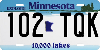 MN license plate 102TQK