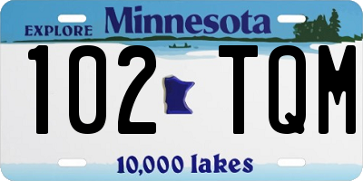 MN license plate 102TQM