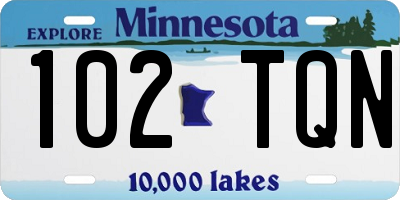 MN license plate 102TQN
